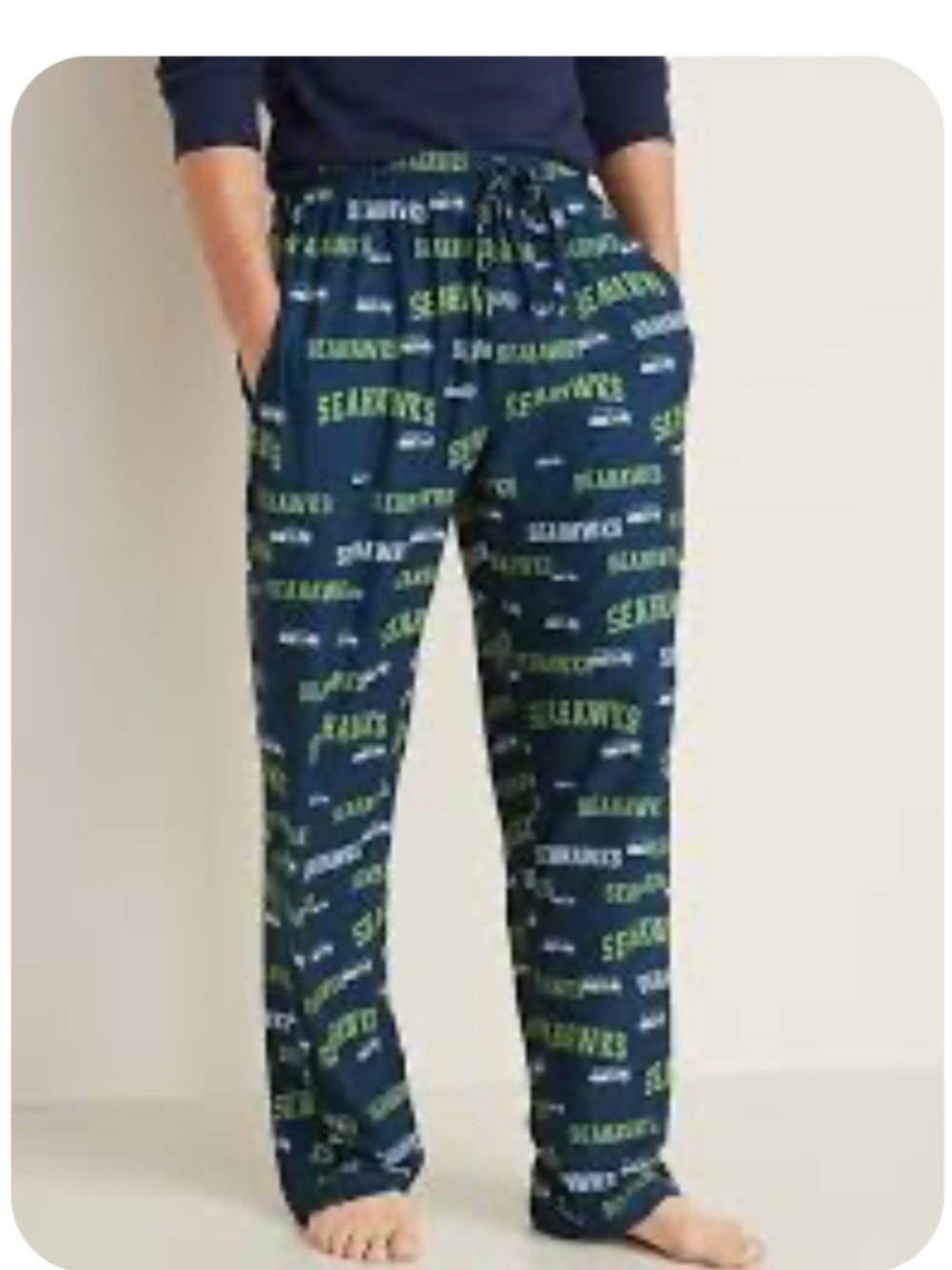 Men’s Seattle Seahawks Navy Blue Logo Lounge Pants sleepwear